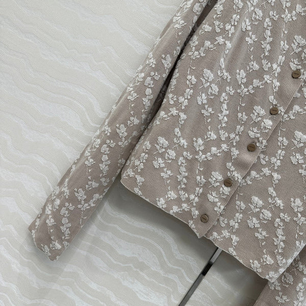 Fendi Knitted Cardigan Beige Cotton Viscose