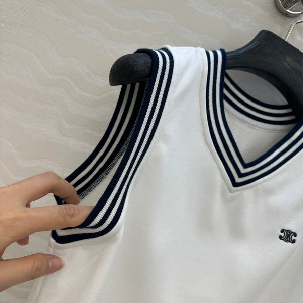 Canotta sportiva Celine in cotone bianco