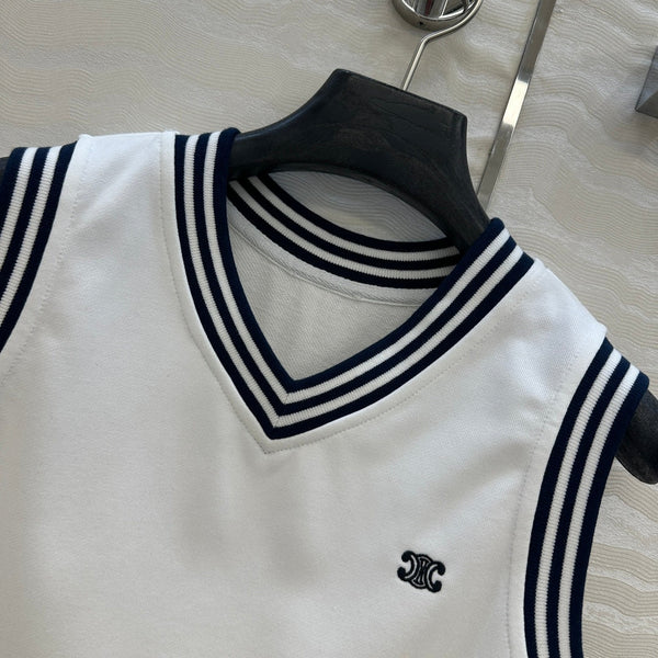 Canotta sportiva Celine in cotone bianco