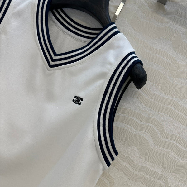 Canotta sportiva Celine in cotone bianco