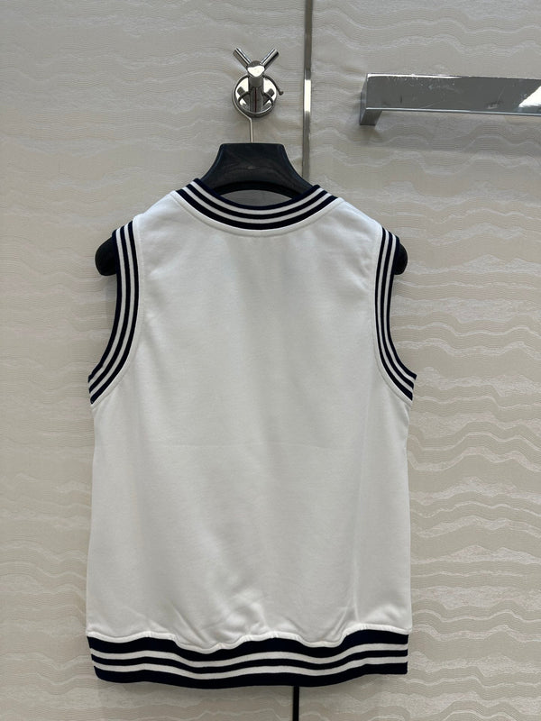 Canotta sportiva Celine in cotone bianco