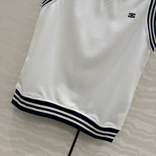 Canotta sportiva Celine in cotone bianco
