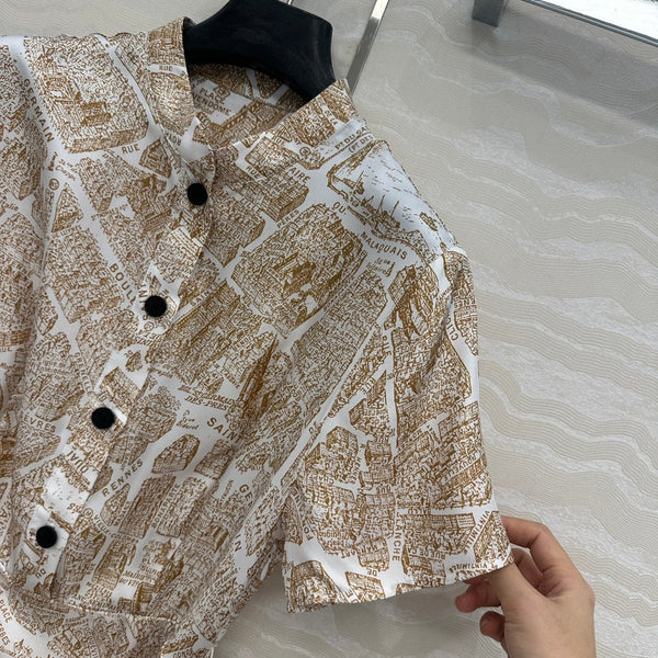 Robe en soie marron clair CD