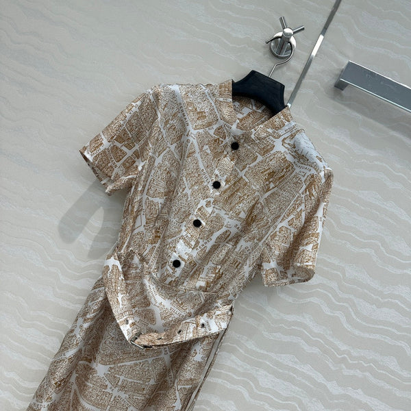 Robe en soie marron clair CD