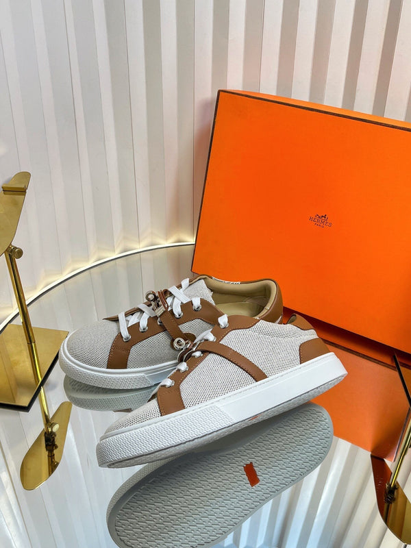 HM Kelly Sneaker Brown Cowhide Fabric 317054