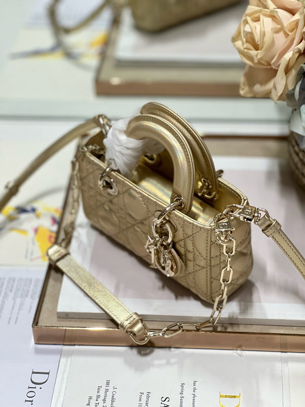 CD Lady D-Joy 16 Gold Lambskin 336621