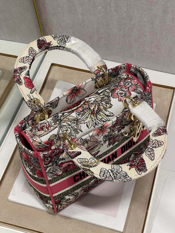 CD Colorful Butterfly 24 Lady Dior Bag Canvas 336709