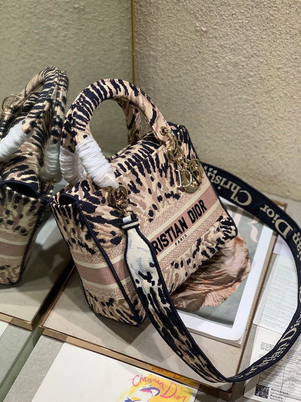 CD Fireworks Pink 24 Lady Dior Bag Canvas 336730