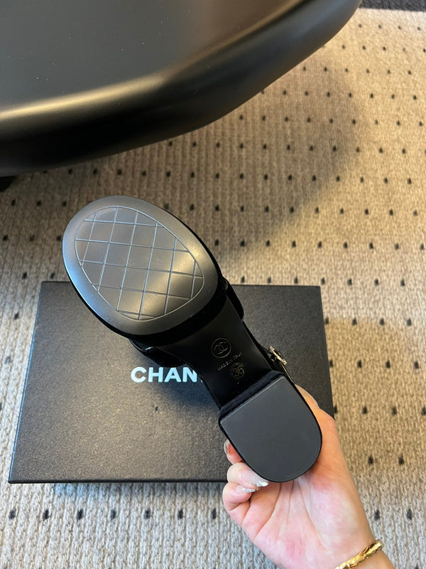 Sandali con plateau CC 25SS 5,5 cm in pelle di agnello nera e velluto 319625