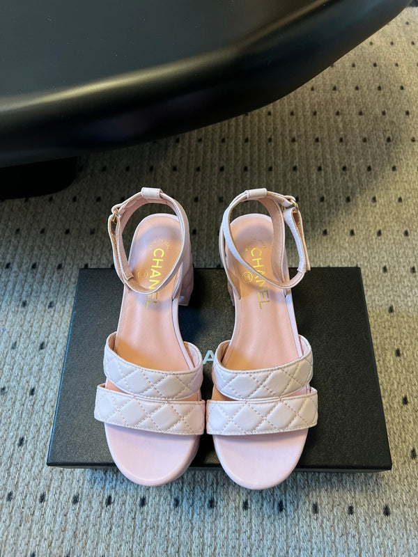 CC 25SS Platform Sandals 5.5cm Light Pink Sheepskin 319629