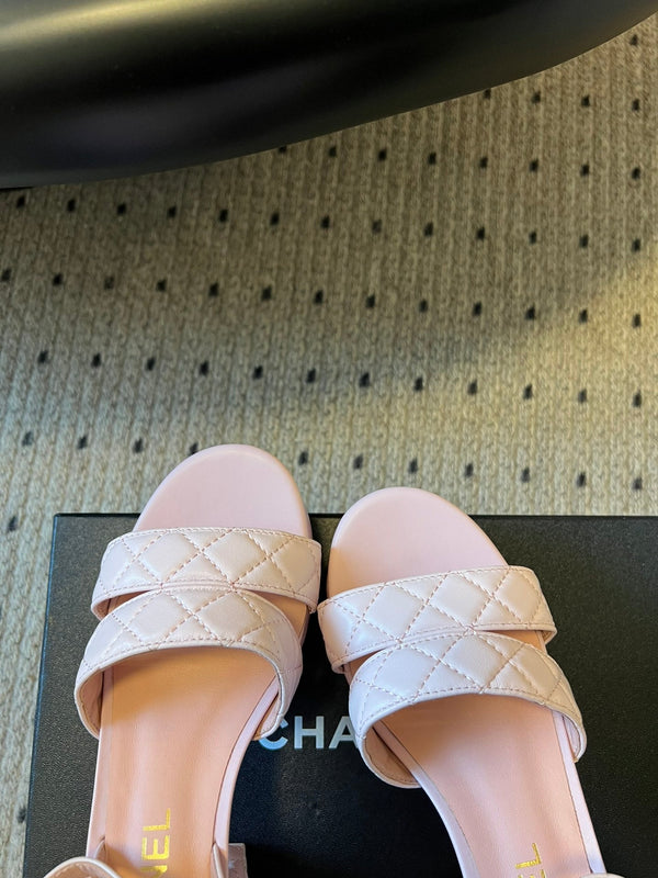 CC 25SS Platform Sandals 5.5cm Light Pink Sheepskin 319629