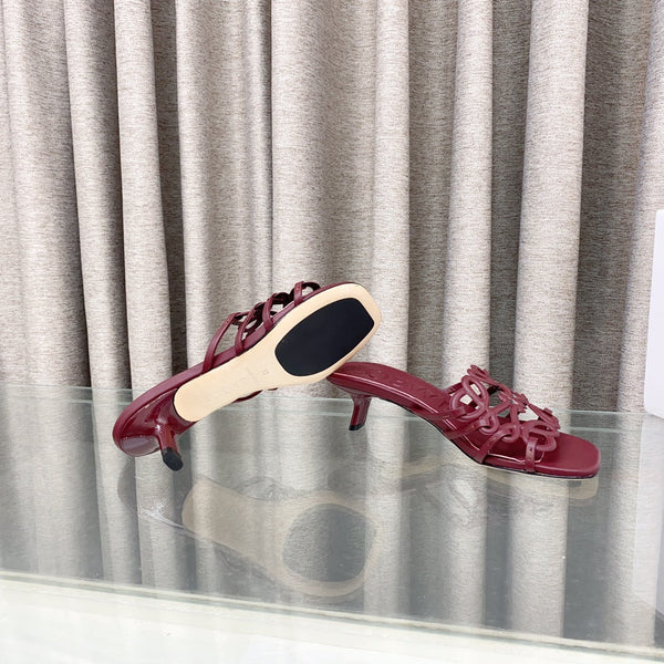 Loewe 25 Petal Anagram Slide 45mm Red Sheepskin 321068