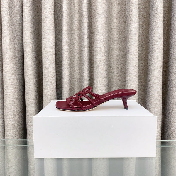 Loewe 25 Petal Anagram Slide 45mm Red Sheepskin 321068