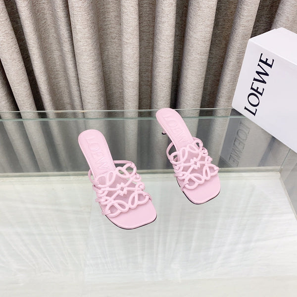 Loewe 25 Petal Anagram Slide 45mm Pink Sheepskin