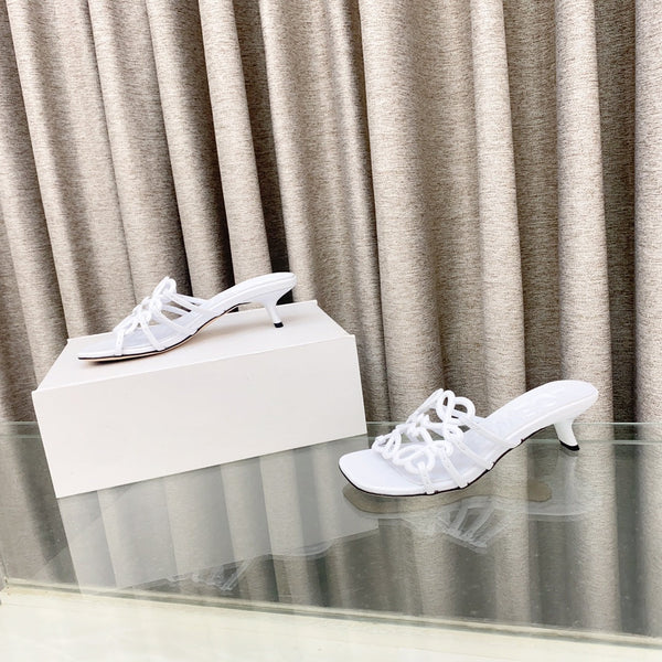 Loewe 25 Petal Anagram Slide 45mm White Sheepskin