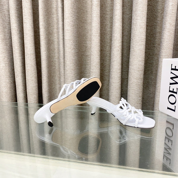 Loewe 25 Petal Anagram Slide 45mm White Sheepskin