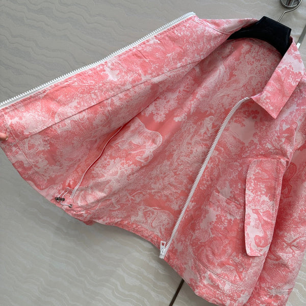CD 25 Giacca con stampa floreale Forest in poliestere rosa