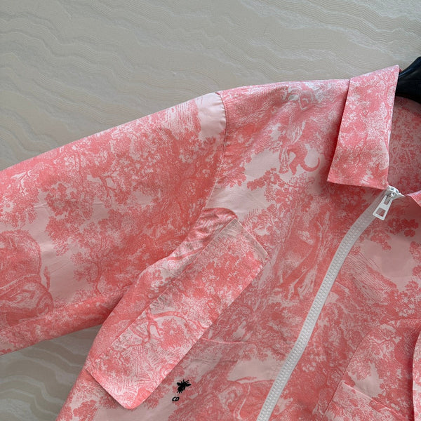 CD 25 Giacca con stampa floreale Forest in poliestere rosa