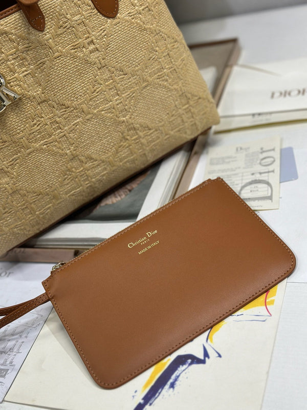 CD Medium Dior Toujours Bag 28.5cm Natural Cannage Raffia 288658