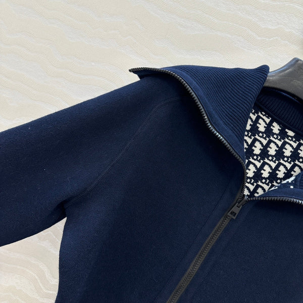 CD 25 Double-Sided Cardigan Navy Blue Cashmere