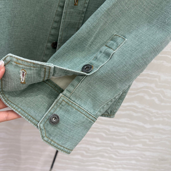 Loewe Denim Jacket Green Cotton