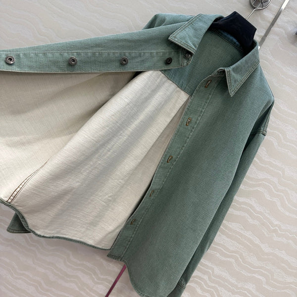 Loewe Denim Jacket Green Cotton