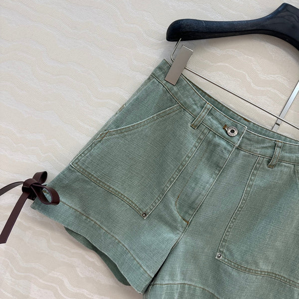Loewe Denim Short Green Cotton