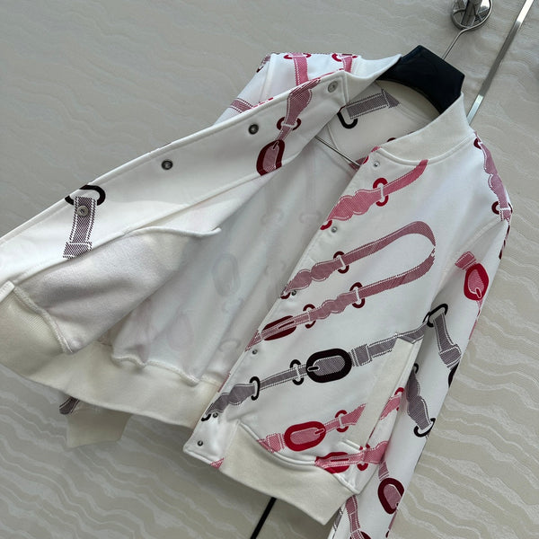 HM 25 Jacket White Mix Red Cotton 02663