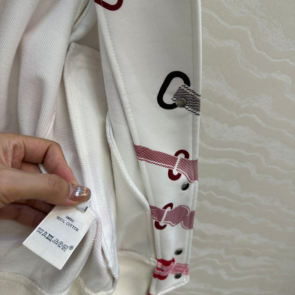 HM 25 Jacket White Mix Red Cotton 02663