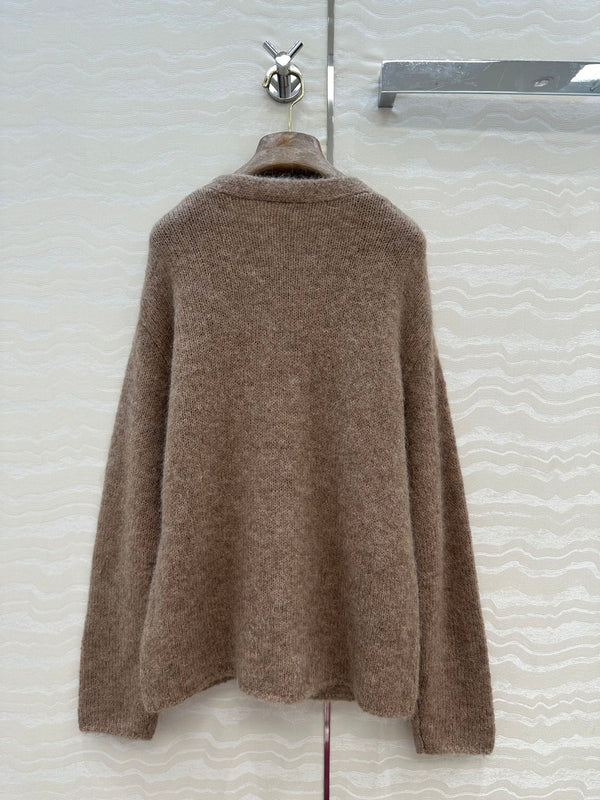 LP 25 V-neck Cardigan Brown Alpaca Wool 291829