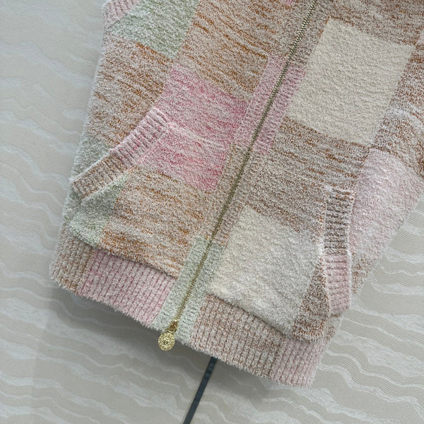 CC Gilet à Capuche Couleur Claire Polyester Fibres Acryliques Laine