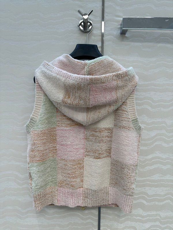 CC Gilet à Capuche Couleur Claire Polyester Fibres Acryliques Laine