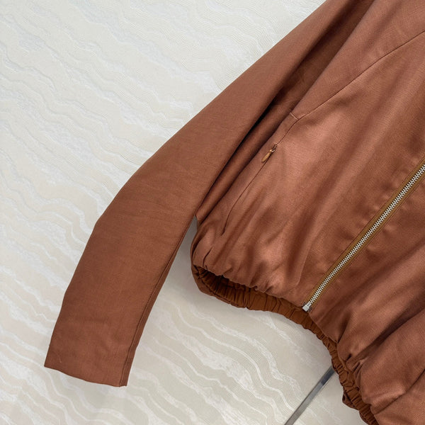 LP 25 V-neck Jacket Brown Tencel Linen 295400