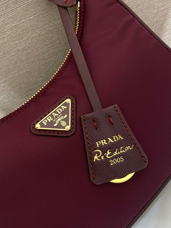 PRA Shoulder Bag 22 burgundy nylon fabric 280825