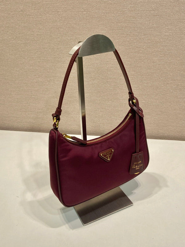PRA Shoulder Bag 22 burgundy nylon fabric 280825
