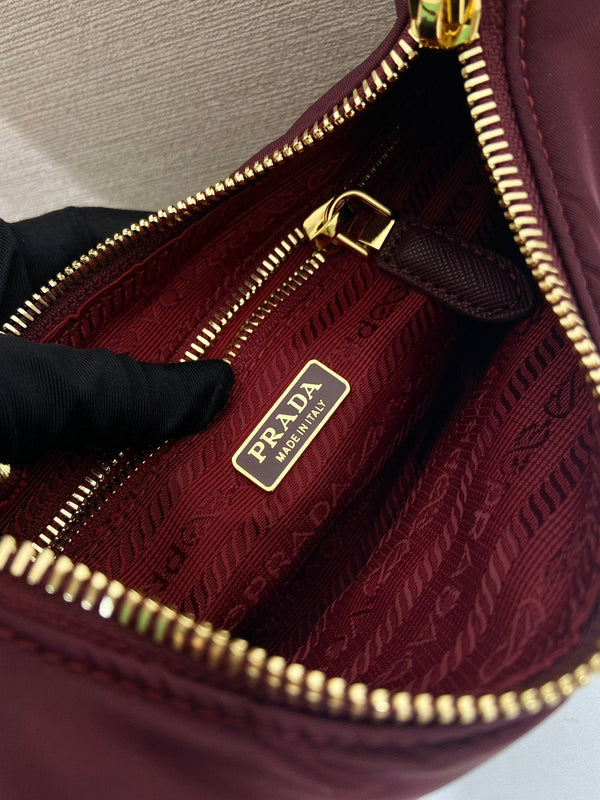 PRA Shoulder Bag 22 burgundy nylon fabric 280825