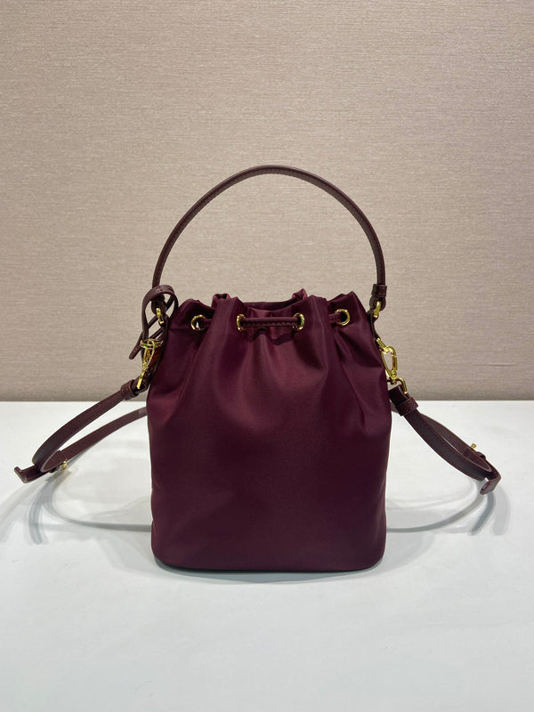 PRA bucket bag 19 burgundy nylon fabric 280831