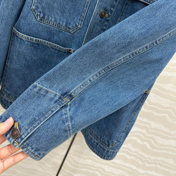 LP 25 Jacket Blue Cotton Denim Fabric 295351