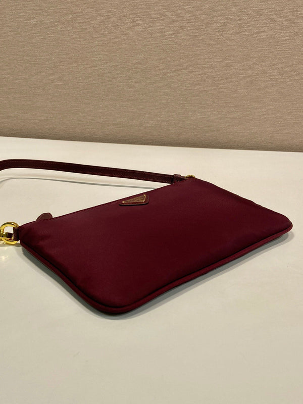 PRA vintage shoulder bag burgundy nylon fabric 280823