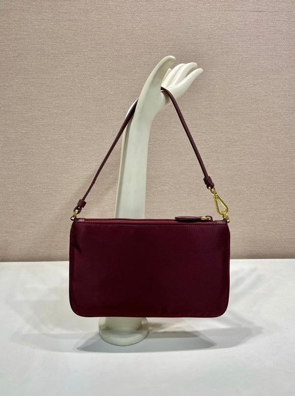 PRA vintage shoulder bag burgundy nylon fabric 280823