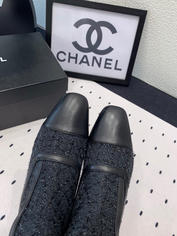 CC Ankel Boots 30mm Black Tweed & Sheepskin 432509