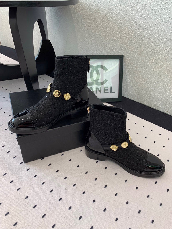 CC 24 Mold GHW Classic Ankle Boots 30mm Black Patent & Glitter 432514