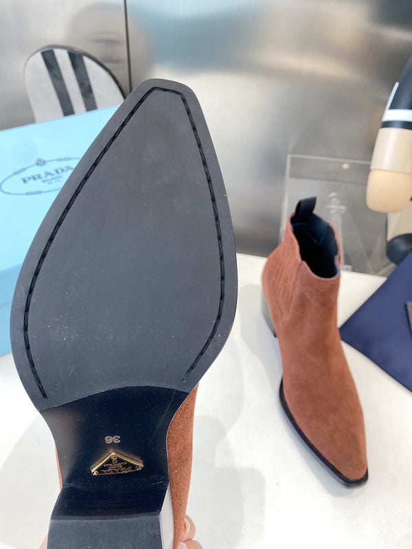 PRA classic pointed-toe boots reddish brown suede