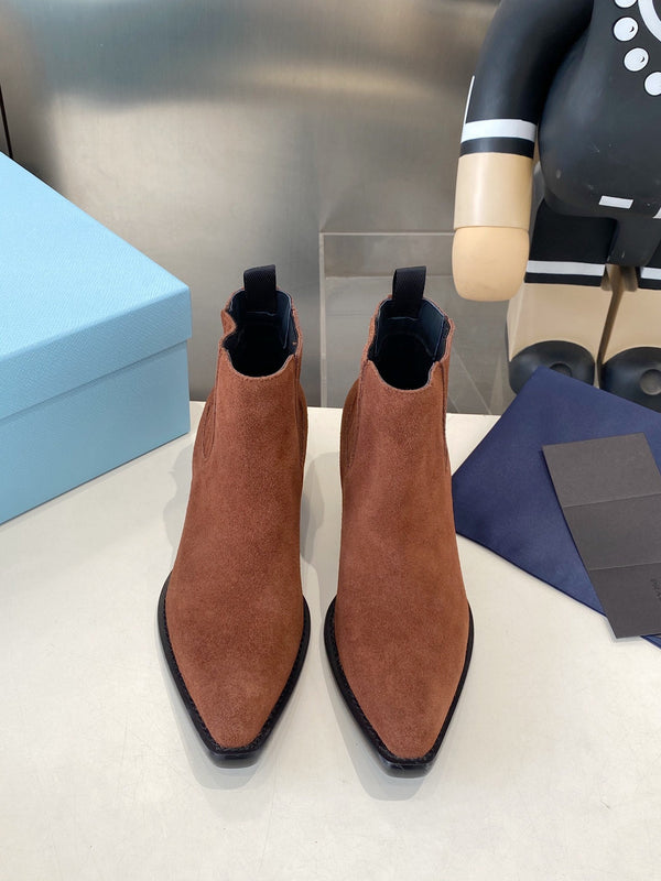 PRA classic pointed-toe boots reddish brown suede