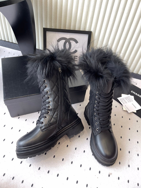 CC 25 Boot Black Cowhide Fur 514094