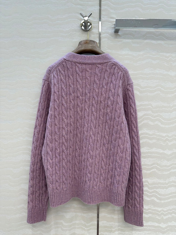 LP 25 V-neck Purple Wool 305054