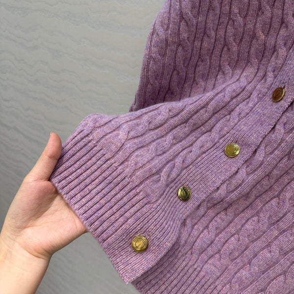 LP 25 V-neck Purple Wool 305054