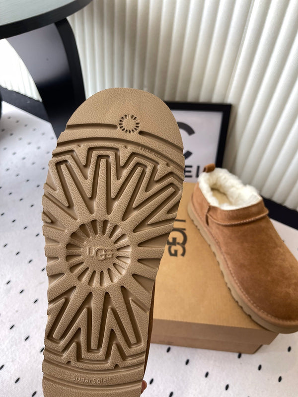 UGG Women Classic Micro Boots Tan Suede And Wool 514141