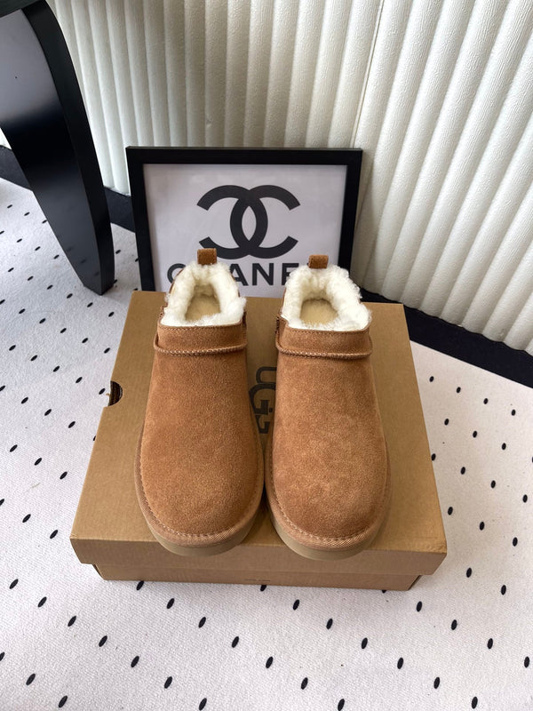 UGG Women Classic Micro Boots Tan Suede And Wool 514141