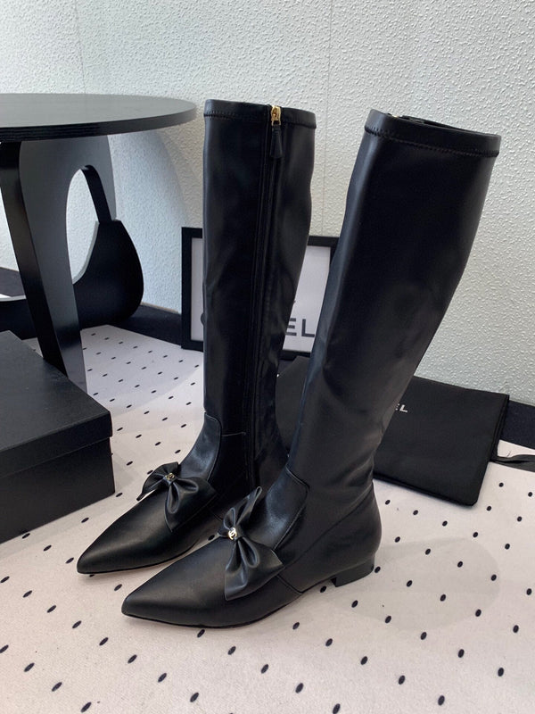 CC 25 Bow-knot Boot Black Sheepskin 514066